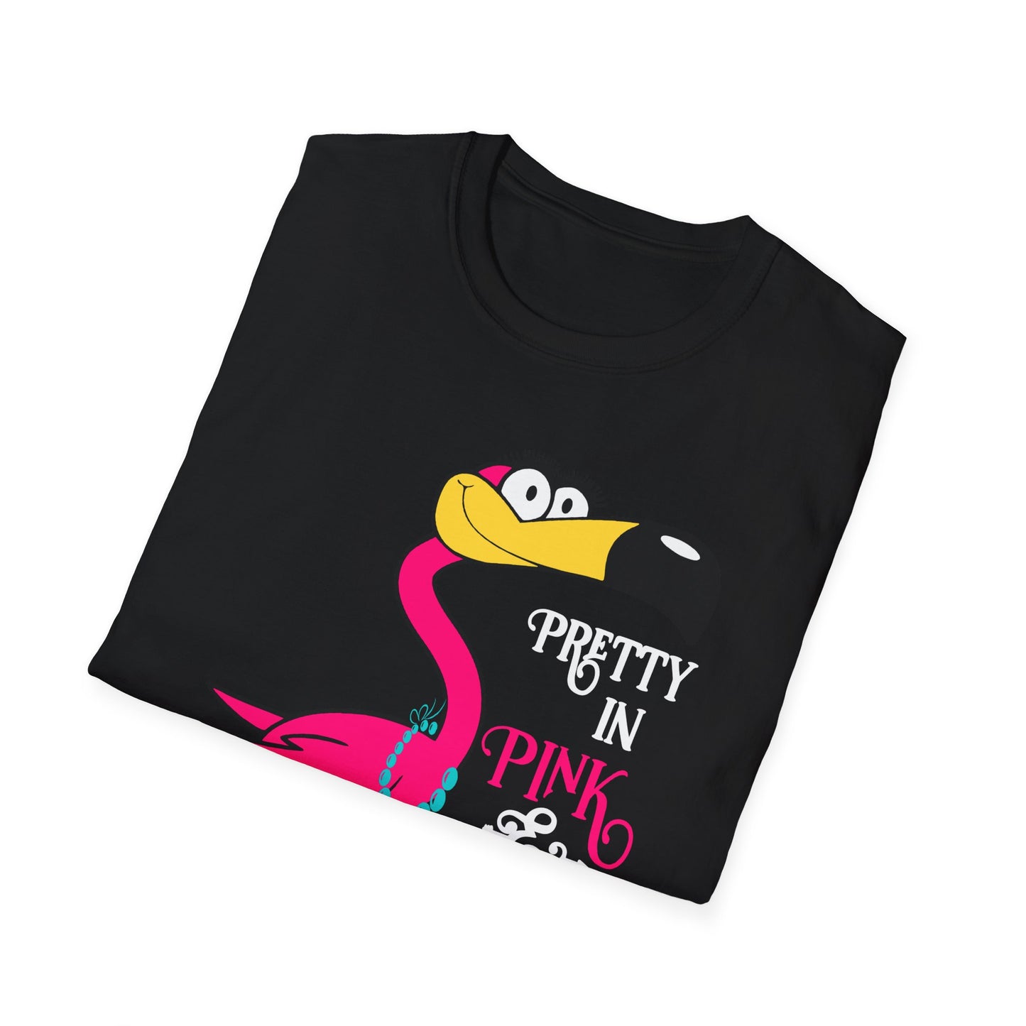 Pretty in Pink Flamingo Drinking Humor Tropical Party Shirt — T-Shirt