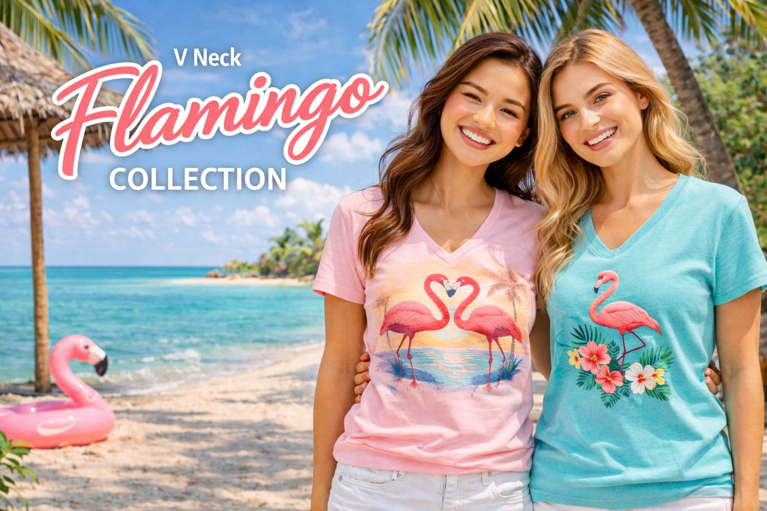 Flamingo V-Neck Tees