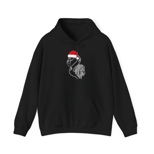Christmas Flamingo Shirt - Minimalist Tropical Santa Hat Design — Hoodie