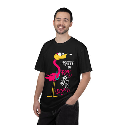 Pretty in Pink Flamingo Drinking Humor Tropical Party Shirt — Comfort