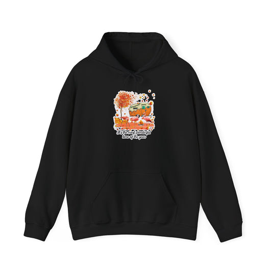 Autumn Flamingo Camping Shirt - Fall Leaves Retro Camper Tee — Hoodie