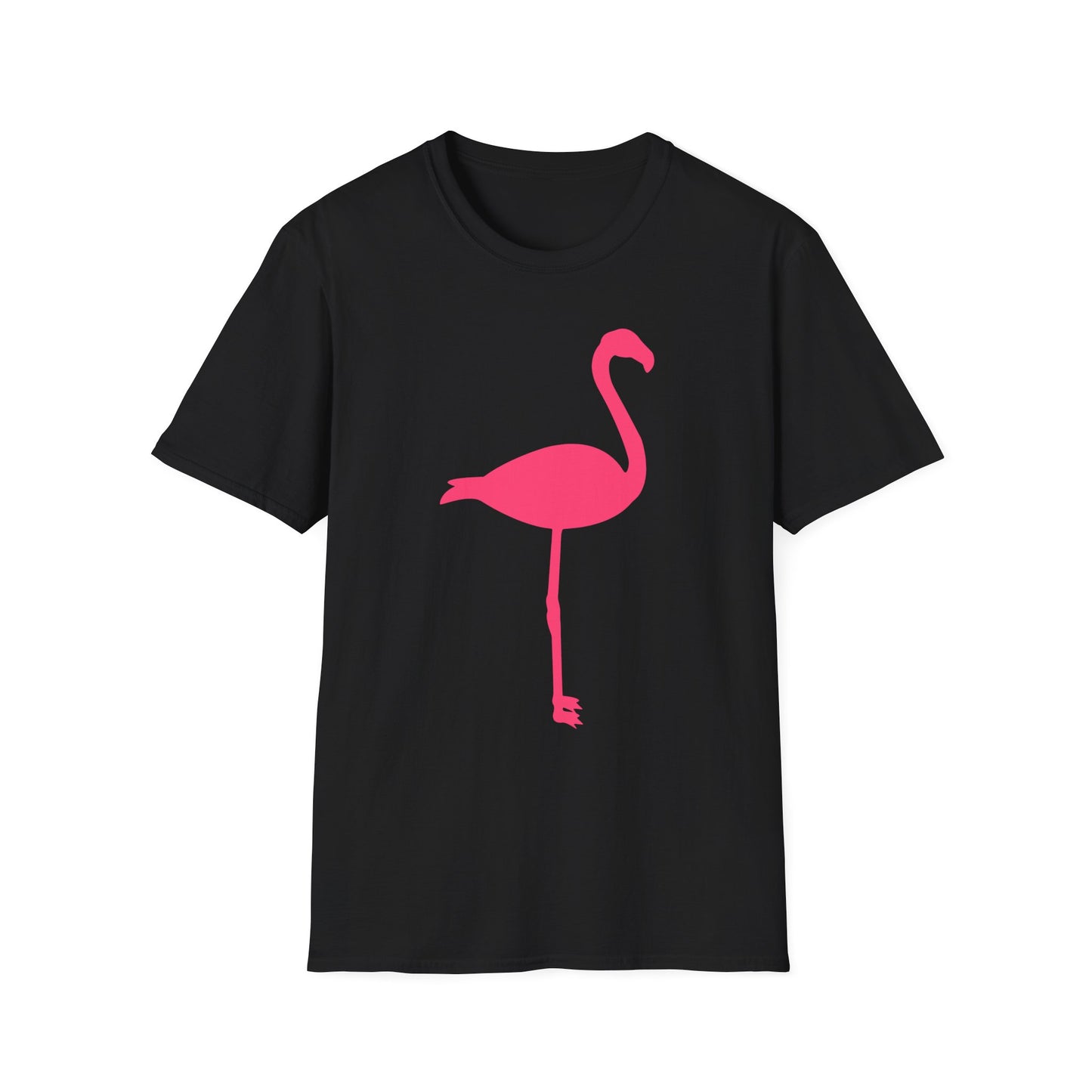 Minimalist Pink Flamingo Silhouette Graphic Tee - Tropical Summer Shirt — T-Shirt