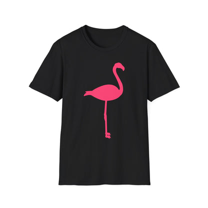 Minimalist Pink Flamingo Silhouette Graphic Tee - Tropical Summer Shirt — T-Shirt