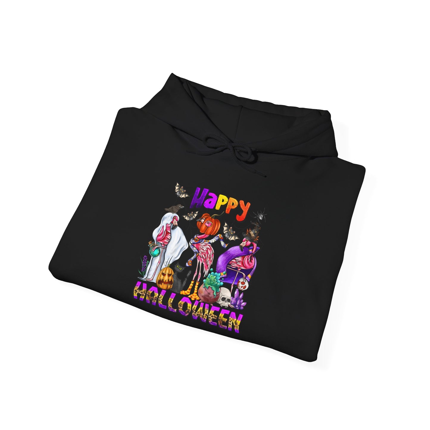 Flamingo Halloween Shirt - Spooky Costumed Birds and Tropical Decor — Hoodie