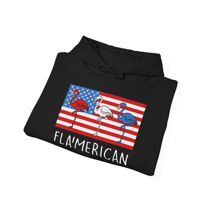 Flamican Patriotic Flamingo American Flag Shirt - Red White Blue USA — Hoodie