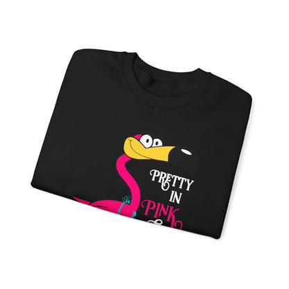 Pretty in Pink Flamingo Drinking Humor Tropical Party Shirt — Sweatshirt