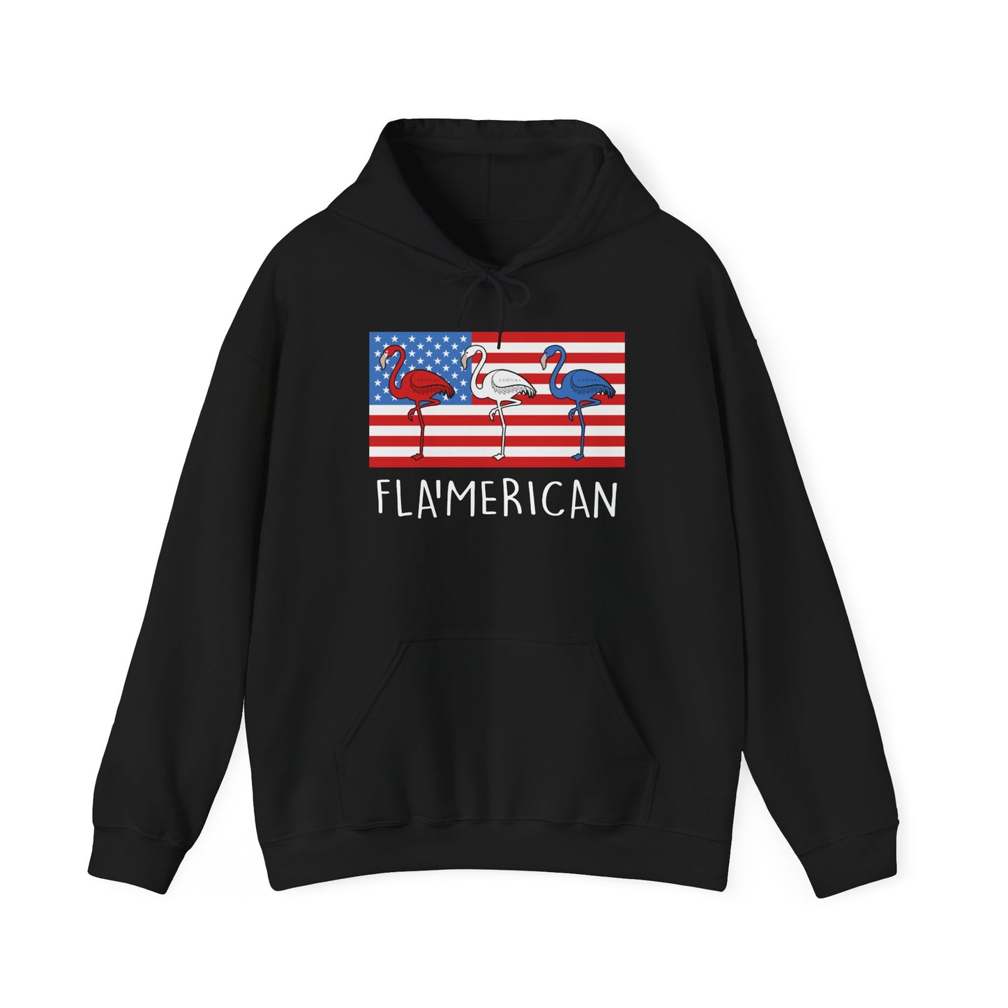 Flamican Patriotic Flamingo American Flag Shirt - Red White Blue USA — Hoodie